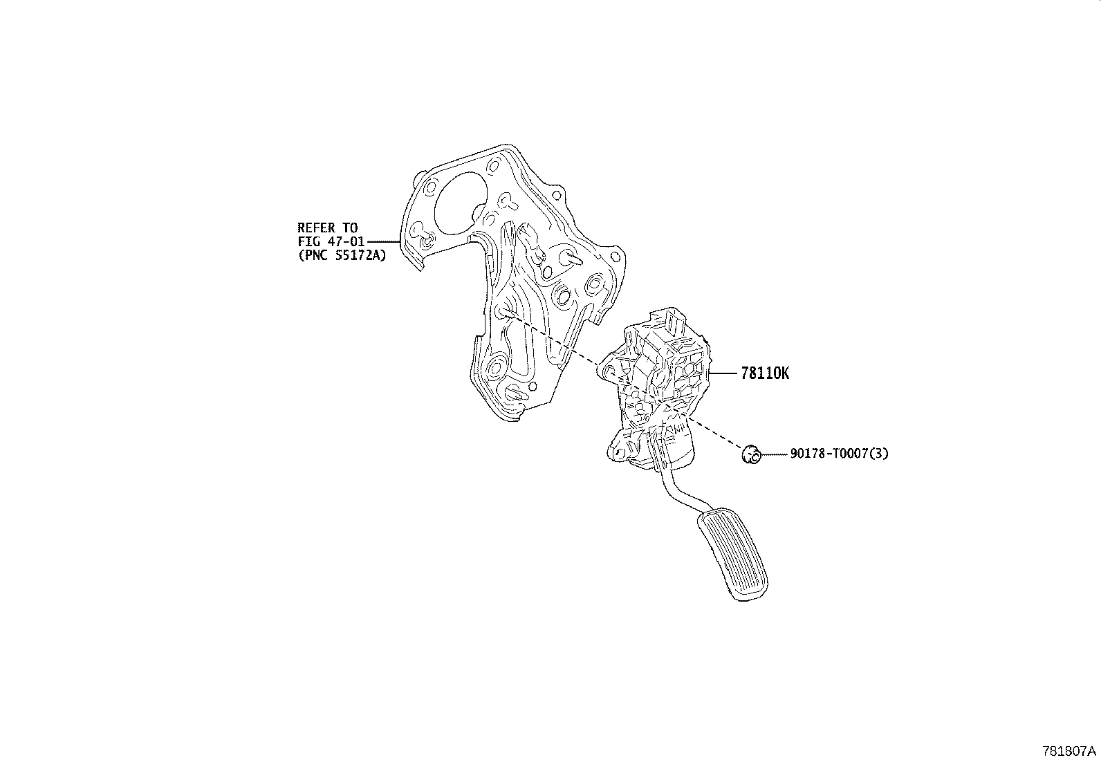 78110-VT010 SENSOR ASSY, ACCELERATOR PEDAL product image