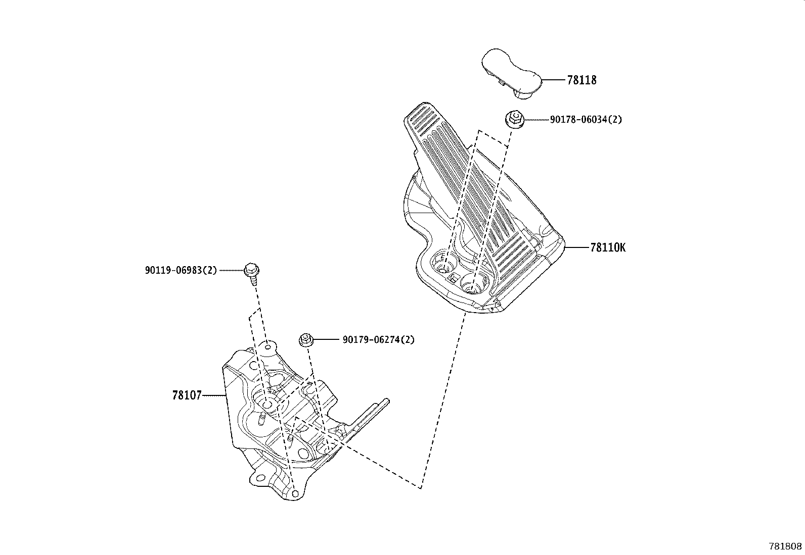 78108-48010 BRACKET SUB-ASSY, ACCELERATOR TORQUE ROD product image