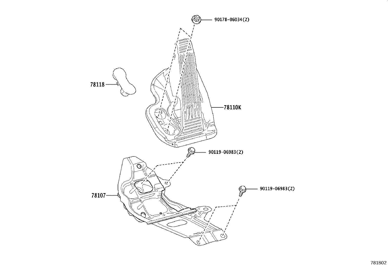 78108-48010 BRACKET SUB-ASSY, ACCELERATOR TORQUE ROD product image