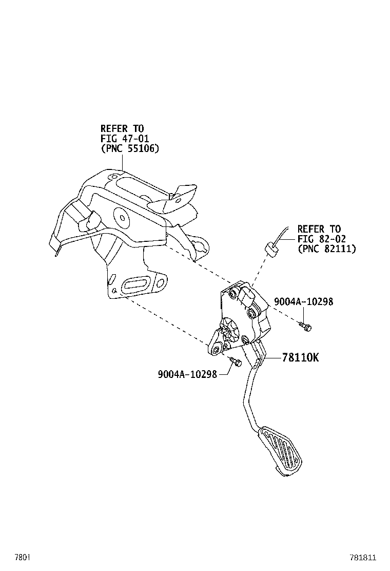 78110-BZ180 SENSOR ASSY, ACCELERATOR PEDAL product image