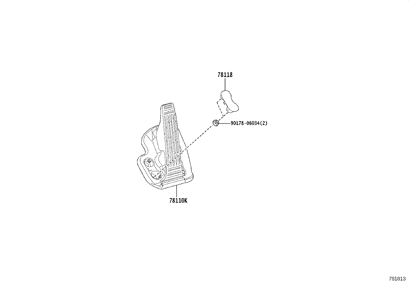 78110-0R040 SENSOR ASSY, ACCELERATOR PEDAL product image