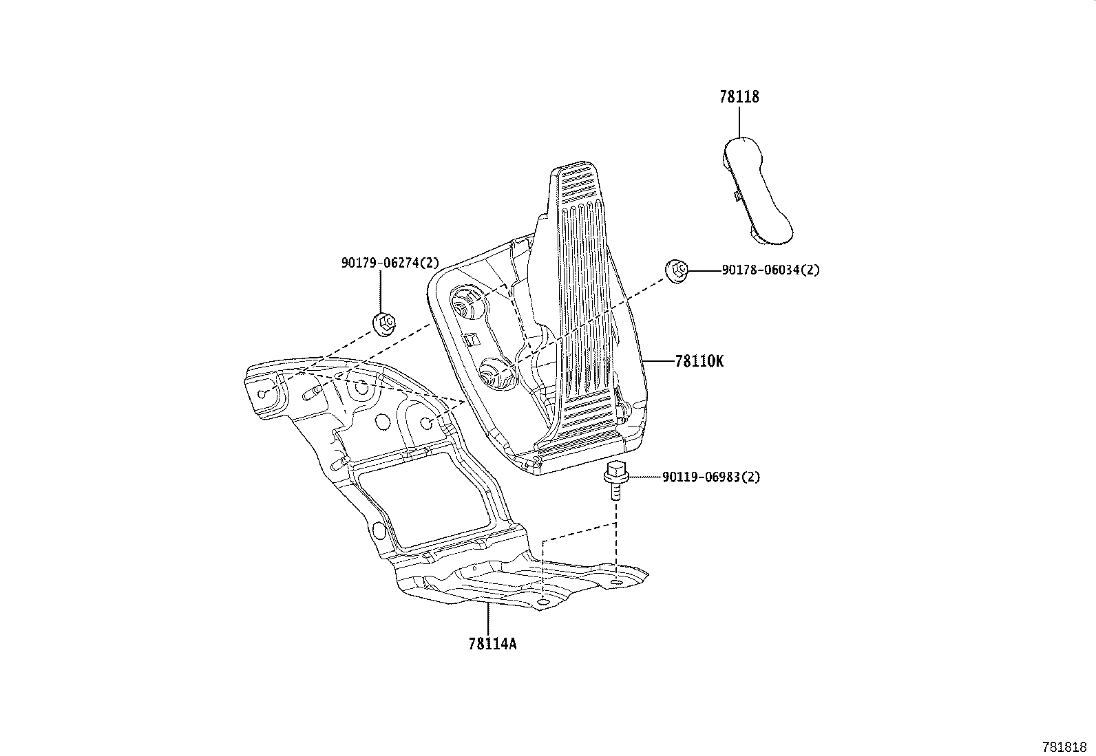 78110-47110 SENSOR ASSY, ACCELERATOR PEDAL product image
