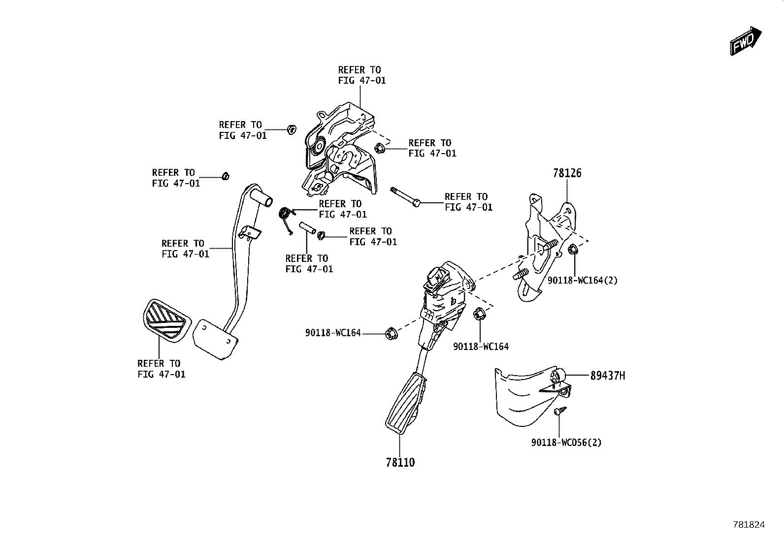 78110-WC011 ROD ASSY, ACCELERATOR PEDAL product image