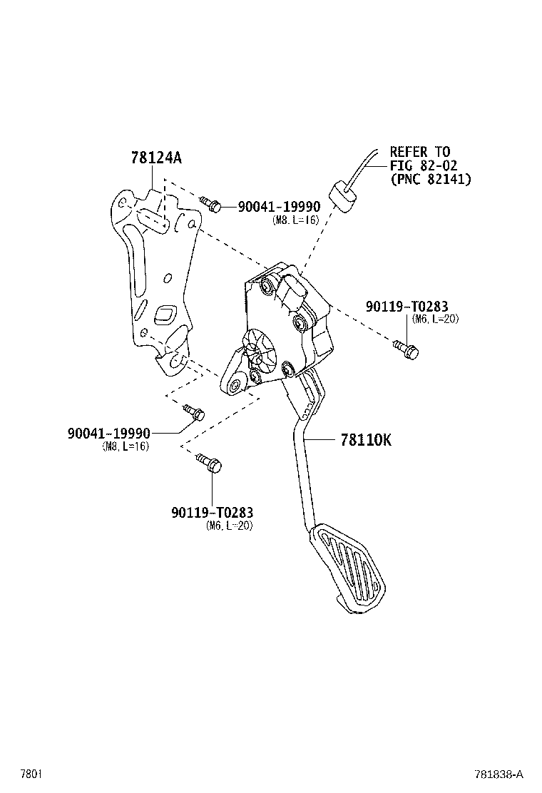 78124-BZ330 BRACKET, ACCELERATOR PEDAL ROD product image