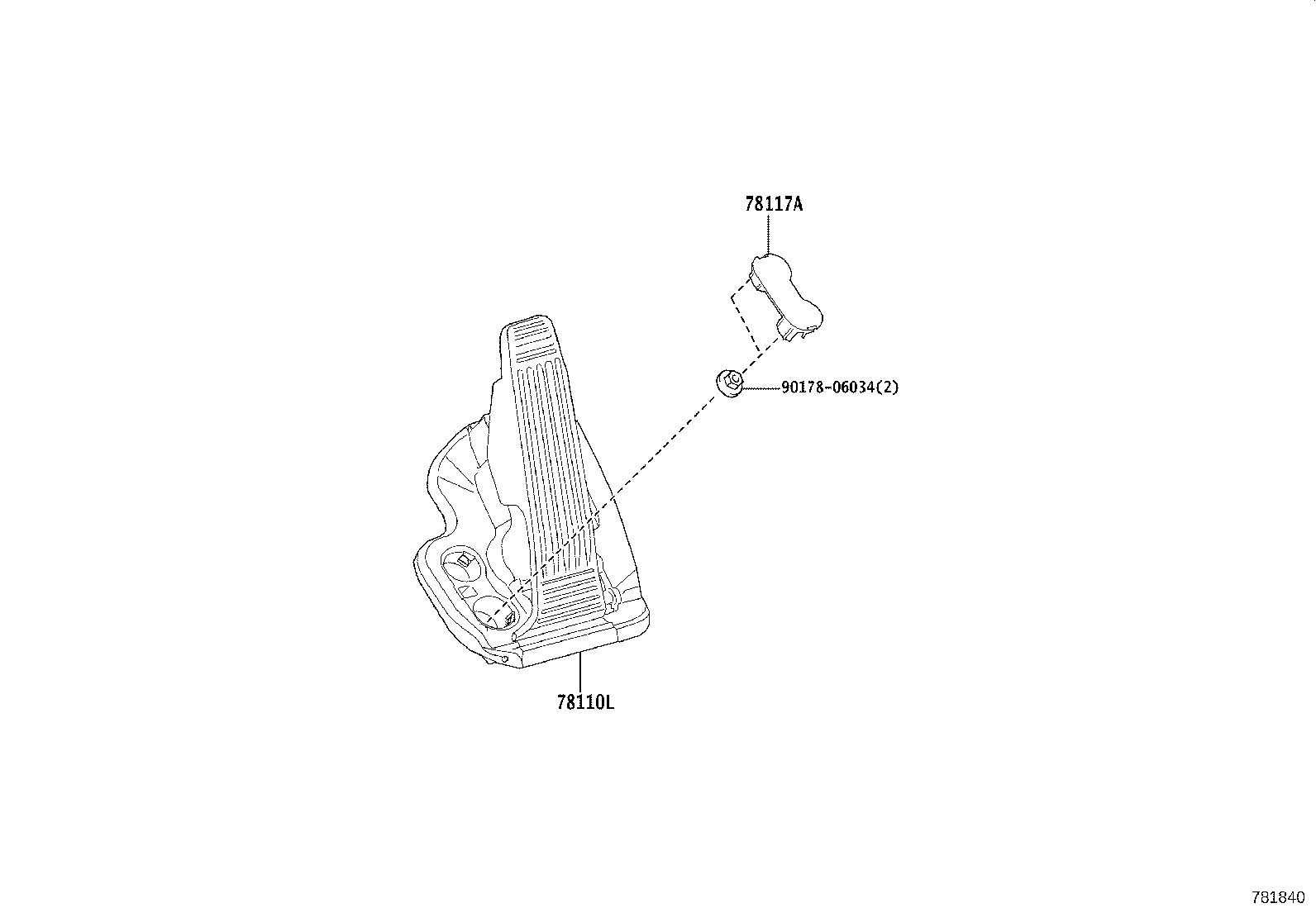 78114-V2030 BRACKET, ACCELERATOR PEDAL SUPPORT product image