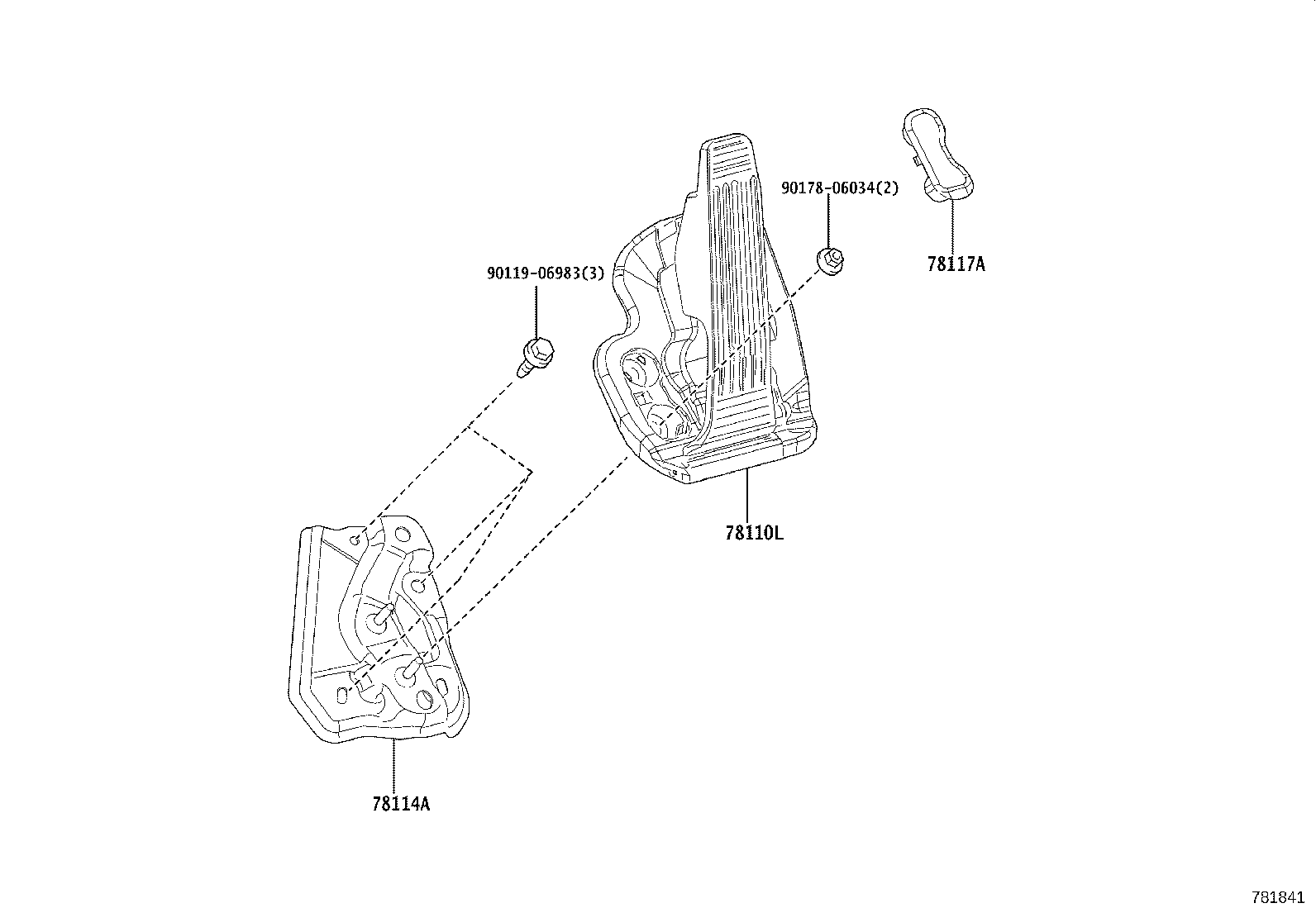 78114-V2030 BRACKET, ACCELERATOR PEDAL SUPPORT product image