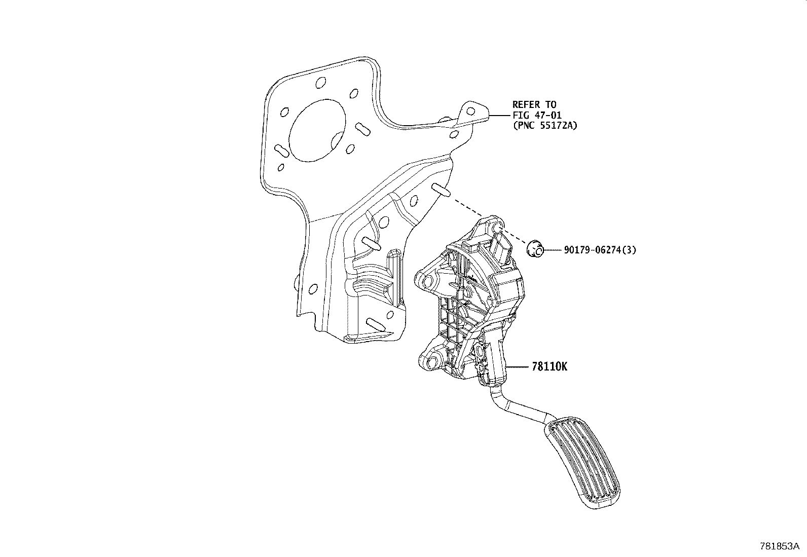 78110-F4022 SENSOR ASSY, ACCELERATOR PEDAL product image