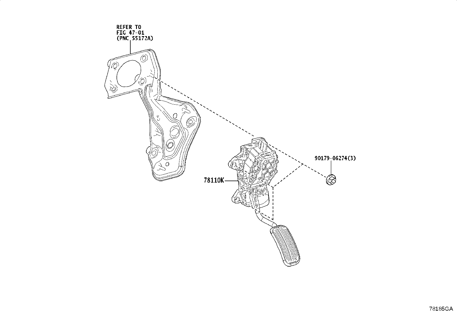 78110-60220 SENSOR ASSY, ACCELERATOR PEDAL product image
