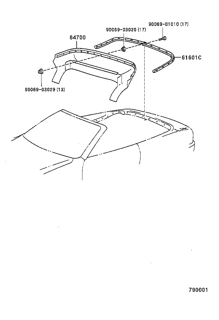 75531-0W010 MOULDING, WINDSHIELD, OUTSIDE UPPER product image