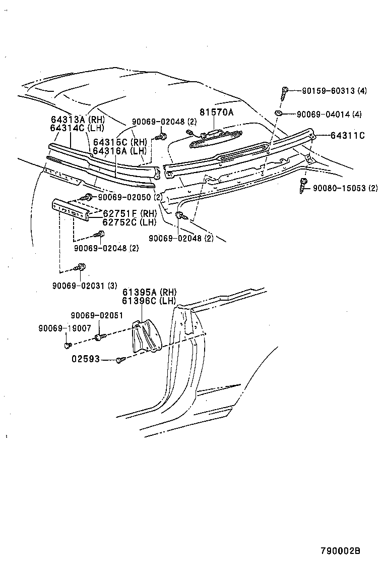 63311-0W020 HEADLINING, ROOF NO.1 product image