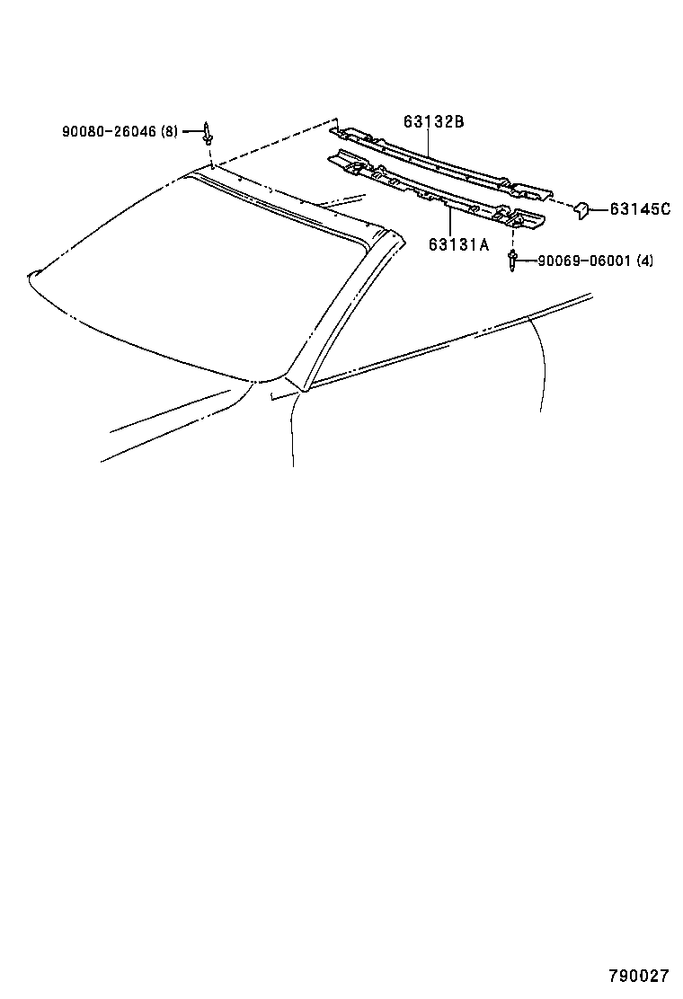 75531-0W010 MOULDING, WINDSHIELD, OUTSIDE UPPER product image