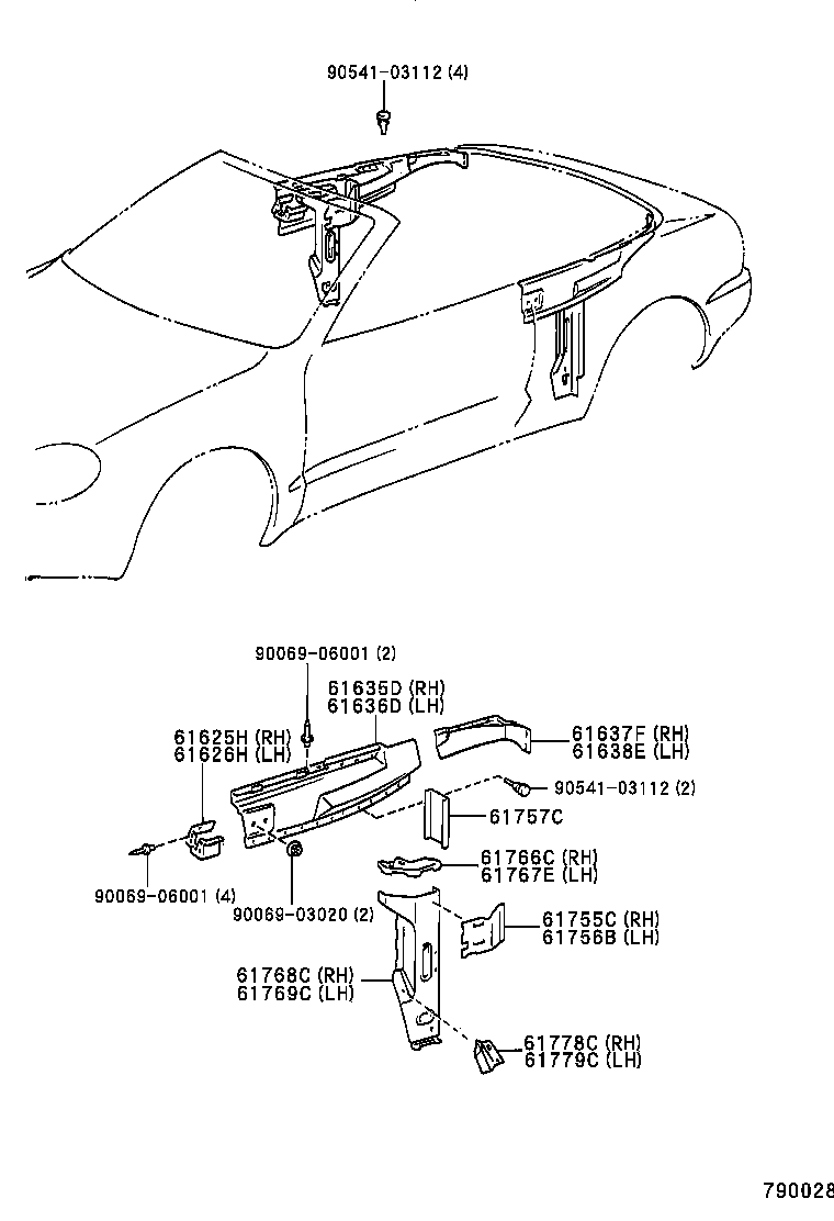 75531-0W010 MOULDING, WINDSHIELD, OUTSIDE UPPER product image