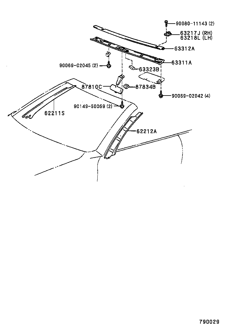 75531-0W010 MOULDING, WINDSHIELD, OUTSIDE UPPER product image