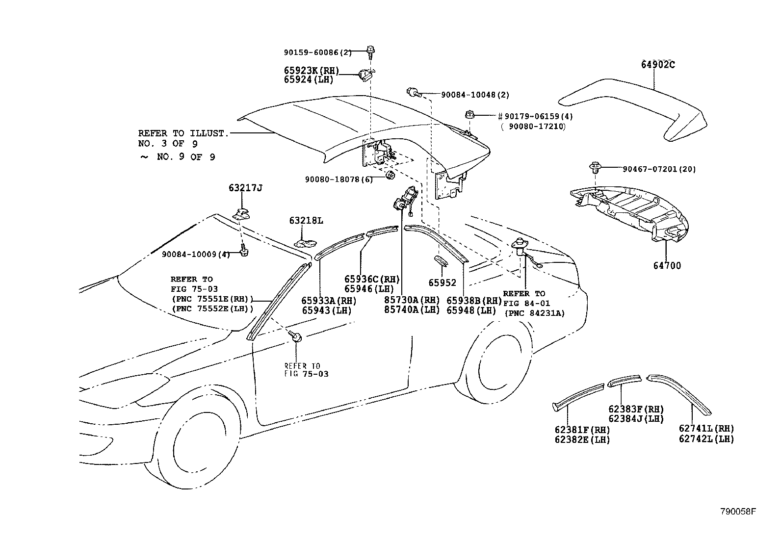 Toyota 62381-06040 WEATHERSTRIP, ROOF SIDE RAIL, FRONT RH