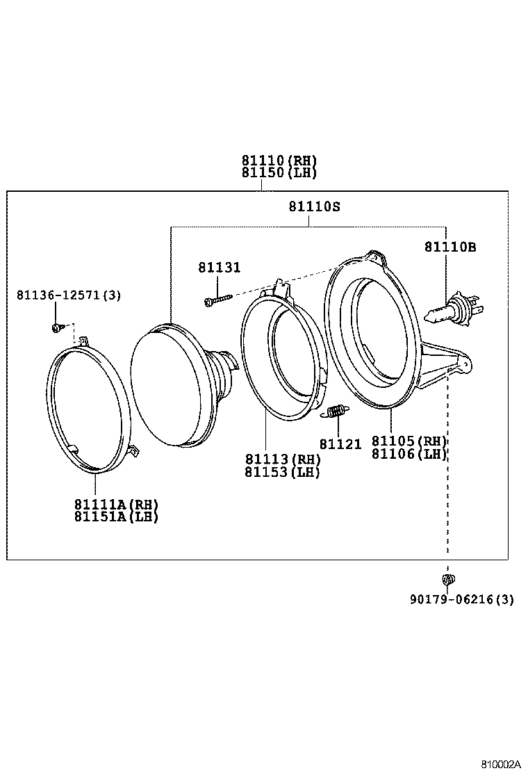 81150-60720 HEADLAMP ASSY, LH product image
