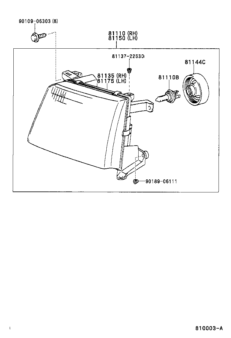 81150-60640 HEADLAMP ASSY, LH product image