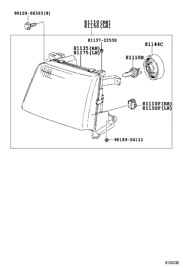 81150-60720 HEADLAMP ASSY, LH product image