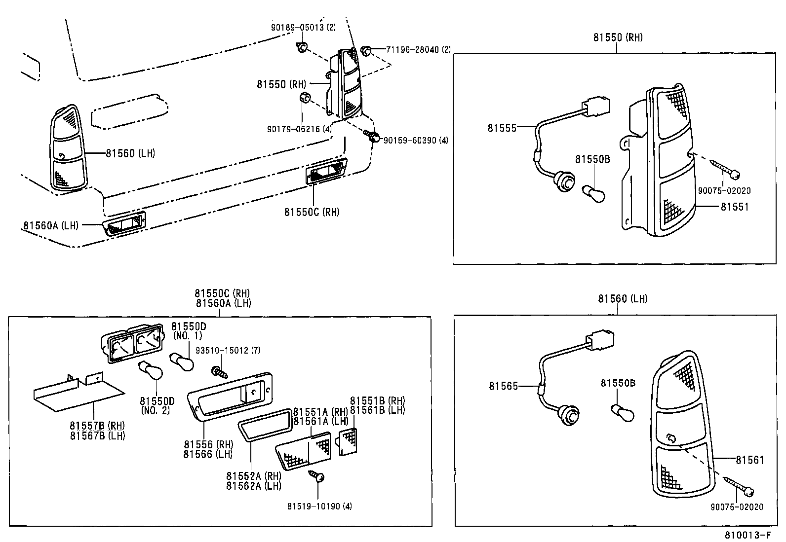 81550-60490 LAMP ASSY, REAR COMBINATION, RH product image