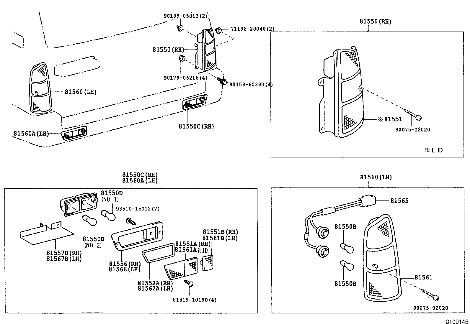 81550-60490 LAMP ASSY, REAR COMBINATION, RH product image