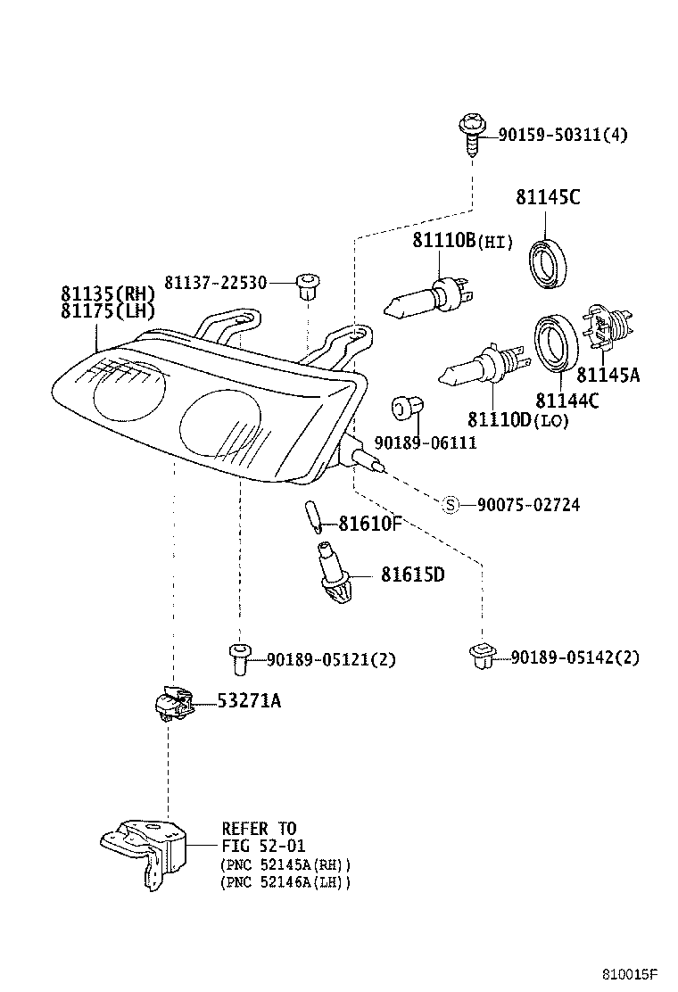 81130-44010 UNIT ASSY, HEADLAMP, RH product image