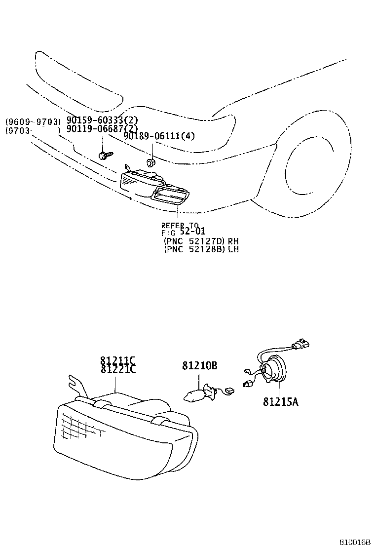 81211-44040 LAMP UNIT, FOG LAMP, RH product image
