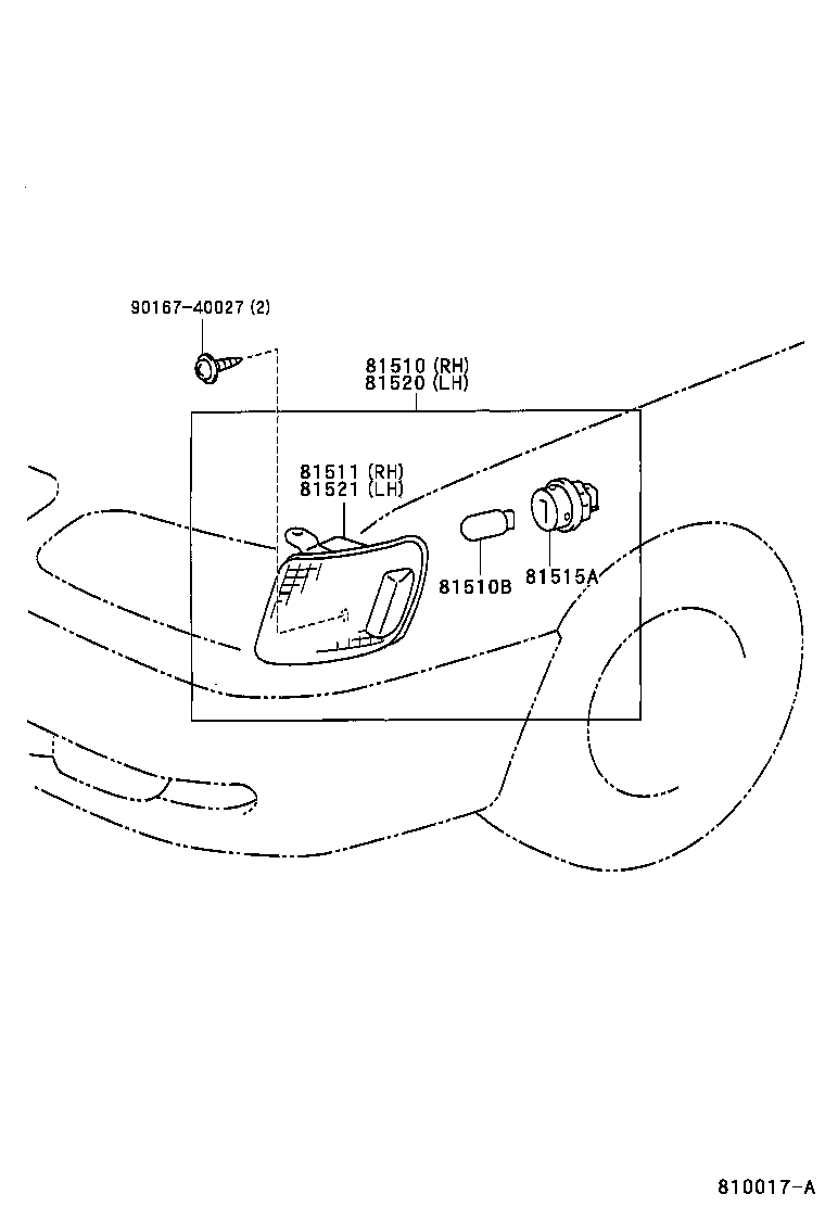 81511-44040 LENS, FRONT TURN SIGNAL LAMP, RH product image