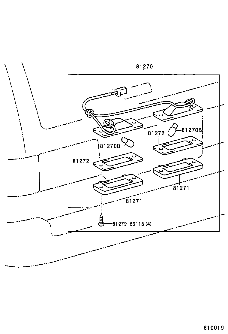 81270-44020 LAMP ASSY, LICENSE PLATE product image