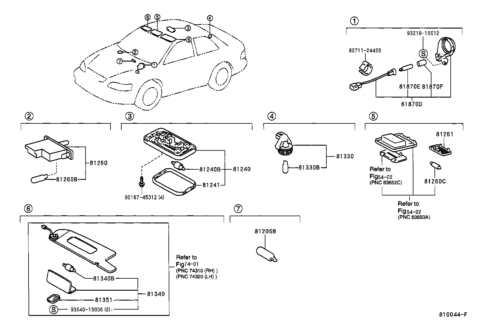 Toyota 81240-AA010-G0 LAMP ASSY, ROOM, NO.1