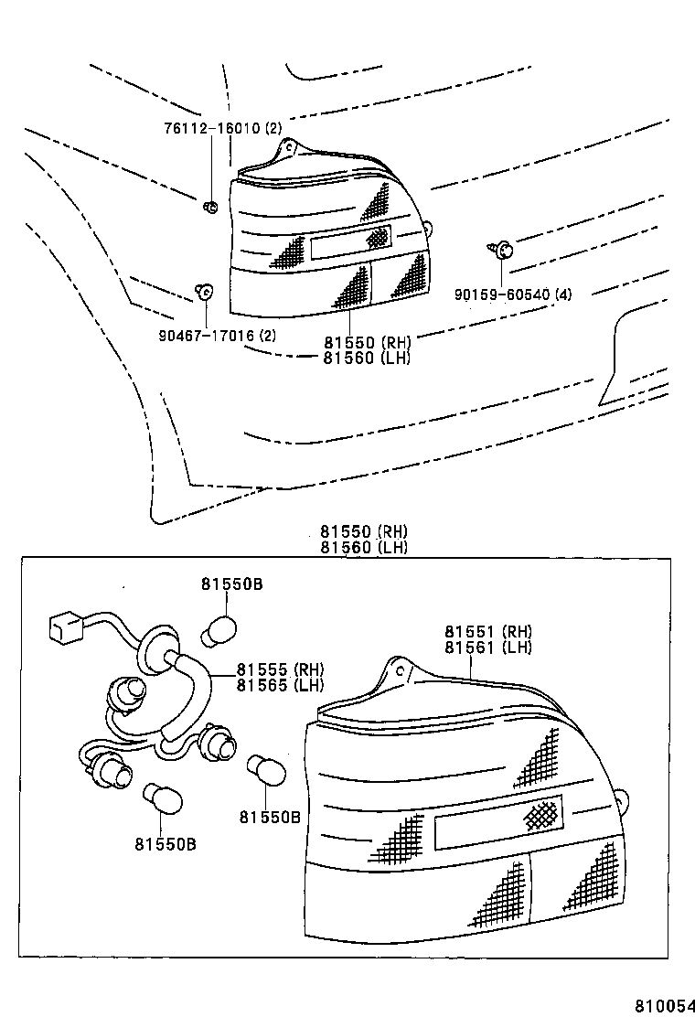 81561-16620 LENS, REAR COMBINATION LAMP, LH product image