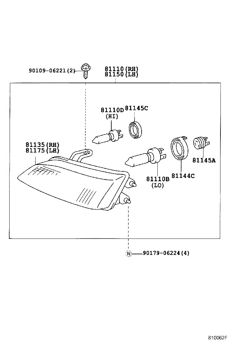 Toyota 81150-33330 HEADLAMP ASSY, LH