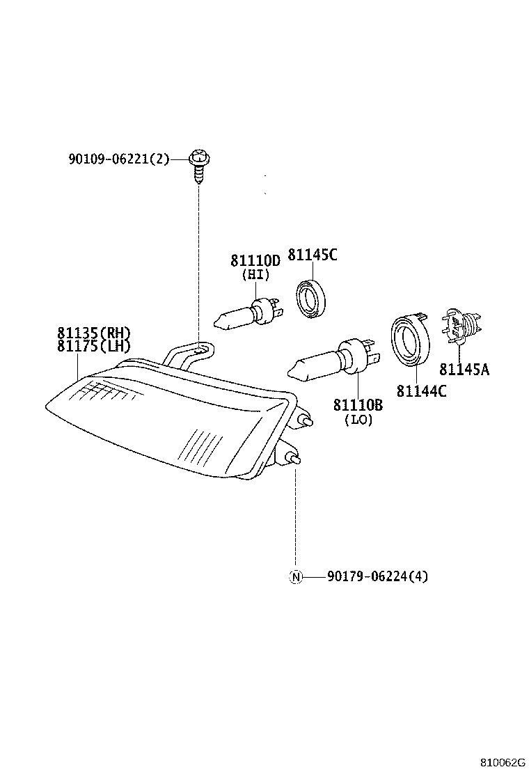 81070-33340 UNIT ASSY, HEADLAMP, LH product image