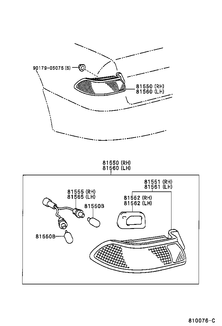 81550-33210 LAMP ASSY, REAR COMBINATION, RH product image