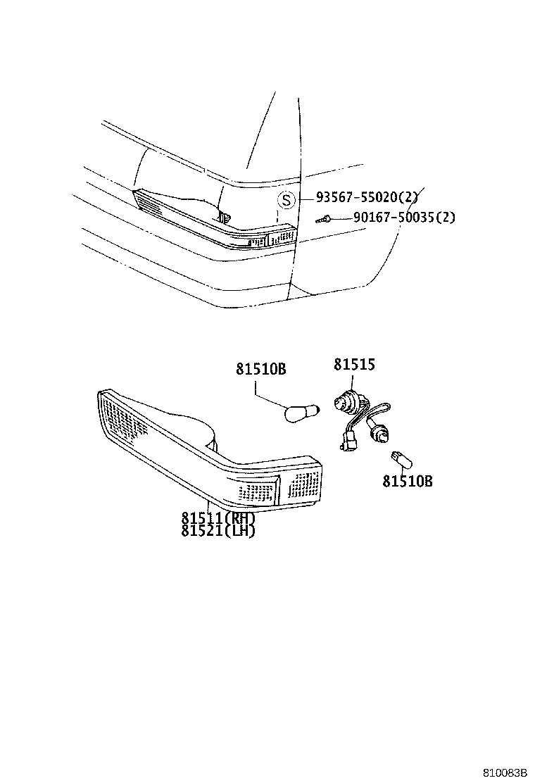 81515-26050 WIRE SUB-ASSY, FRONT TURN SIGNAL LAMP BODY product image