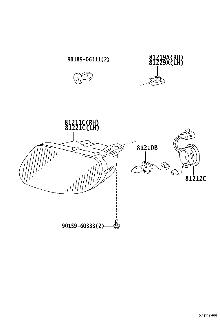 81211-20400 LAMP UNIT, FOG LAMP, RH product image