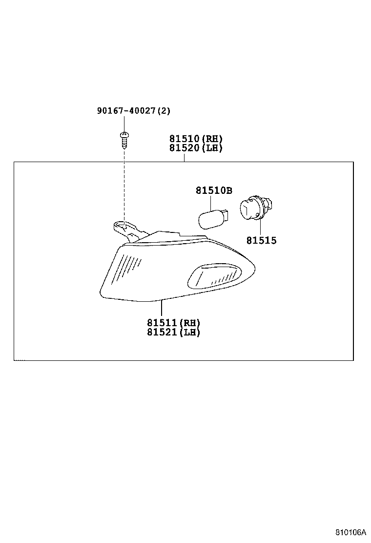 81511-20820 LENS, FRONT TURN SIGNAL LAMP, RH product image