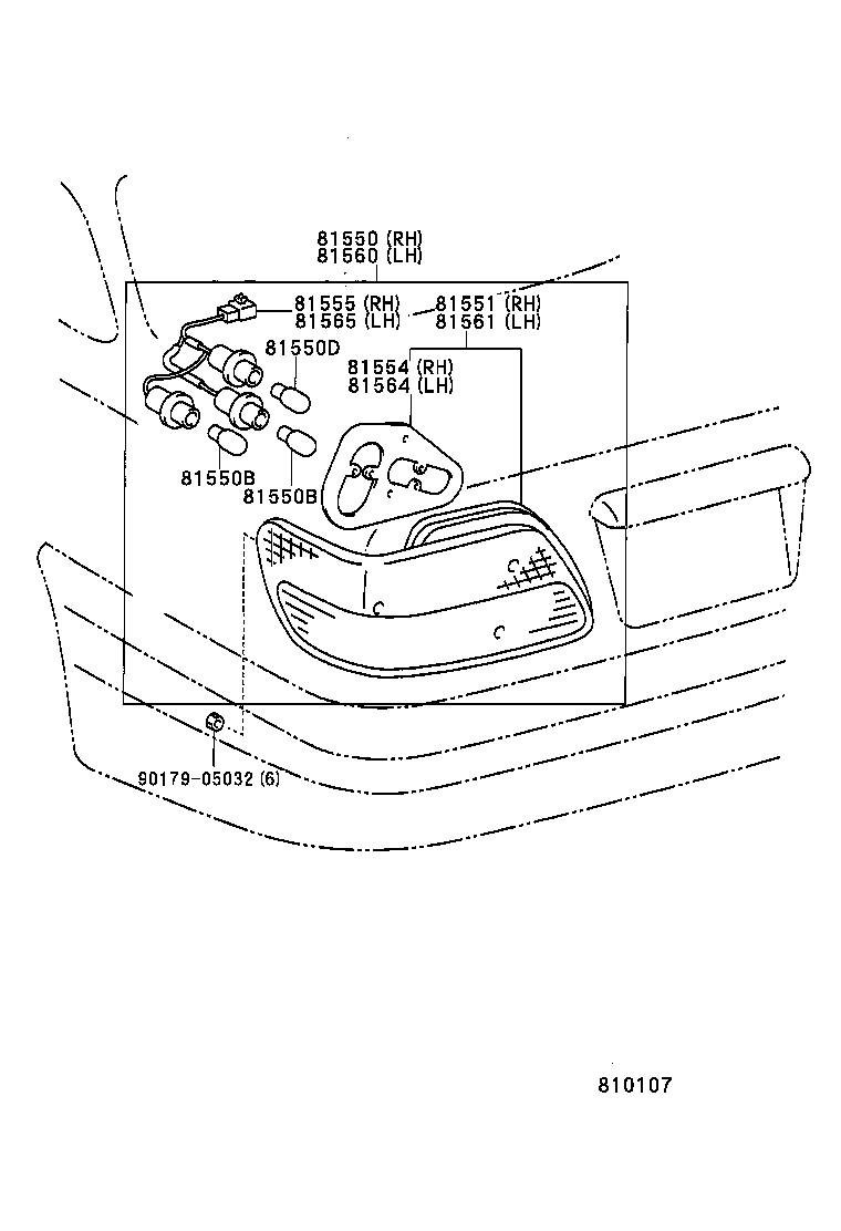 81564-2B340 GASKET, REAR COMBINATION LAMP BODY, LH product image