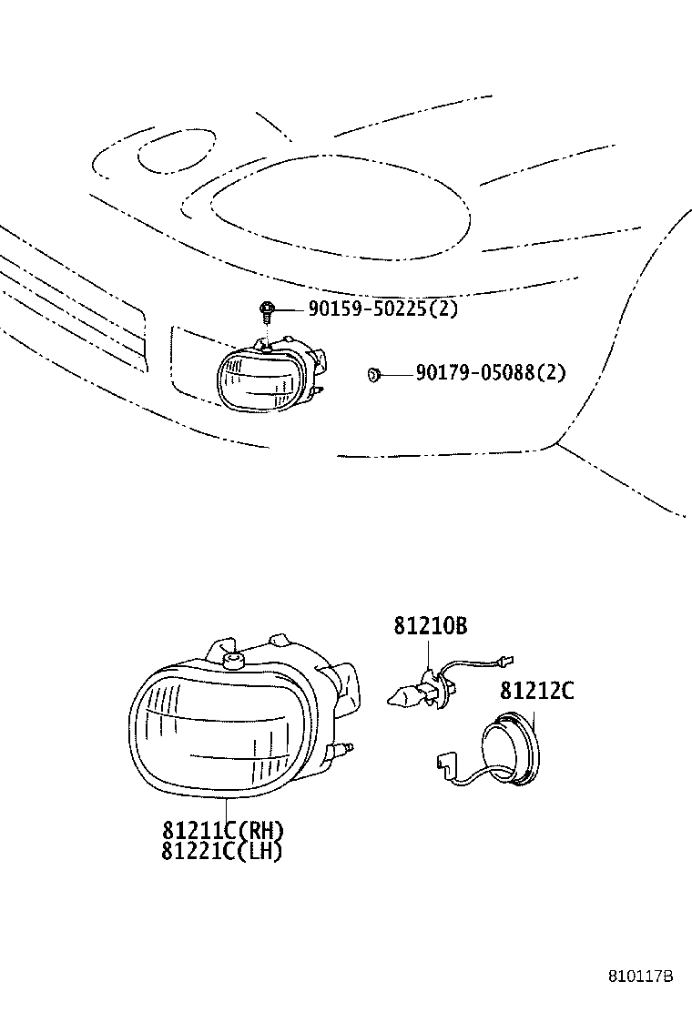 81211-24020 LAMP UNIT, FOG LAMP, RH product image