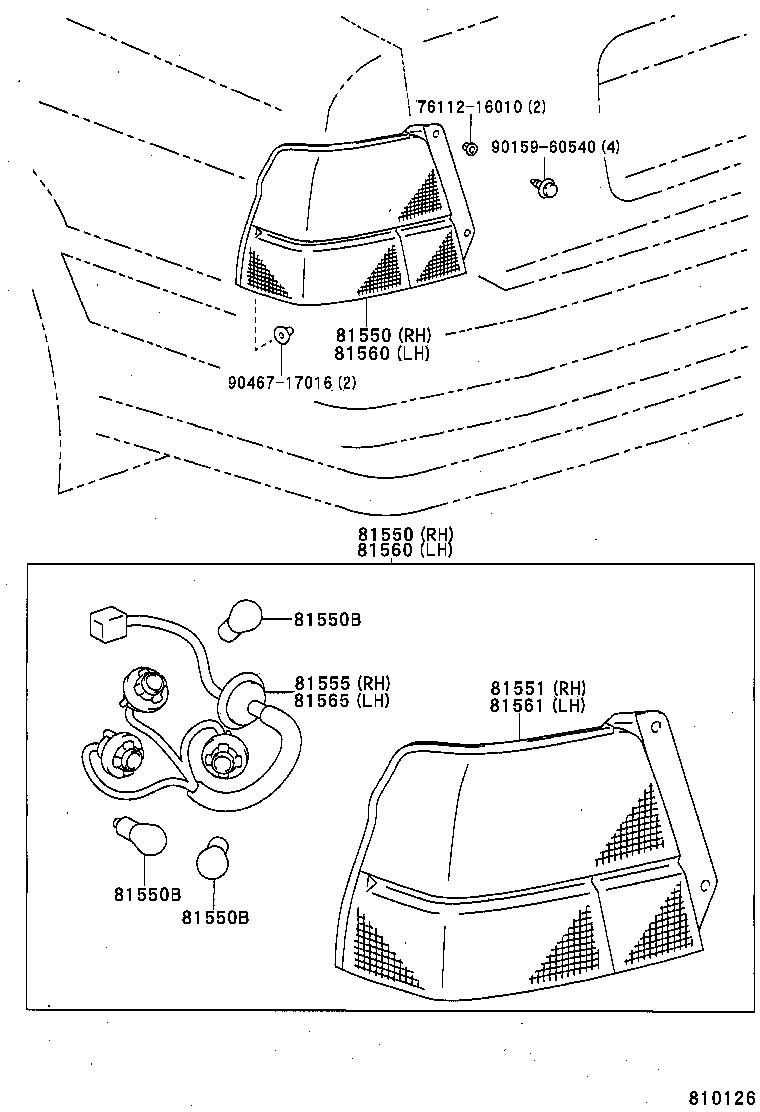 81561-16620 LENS, REAR COMBINATION LAMP, LH product image