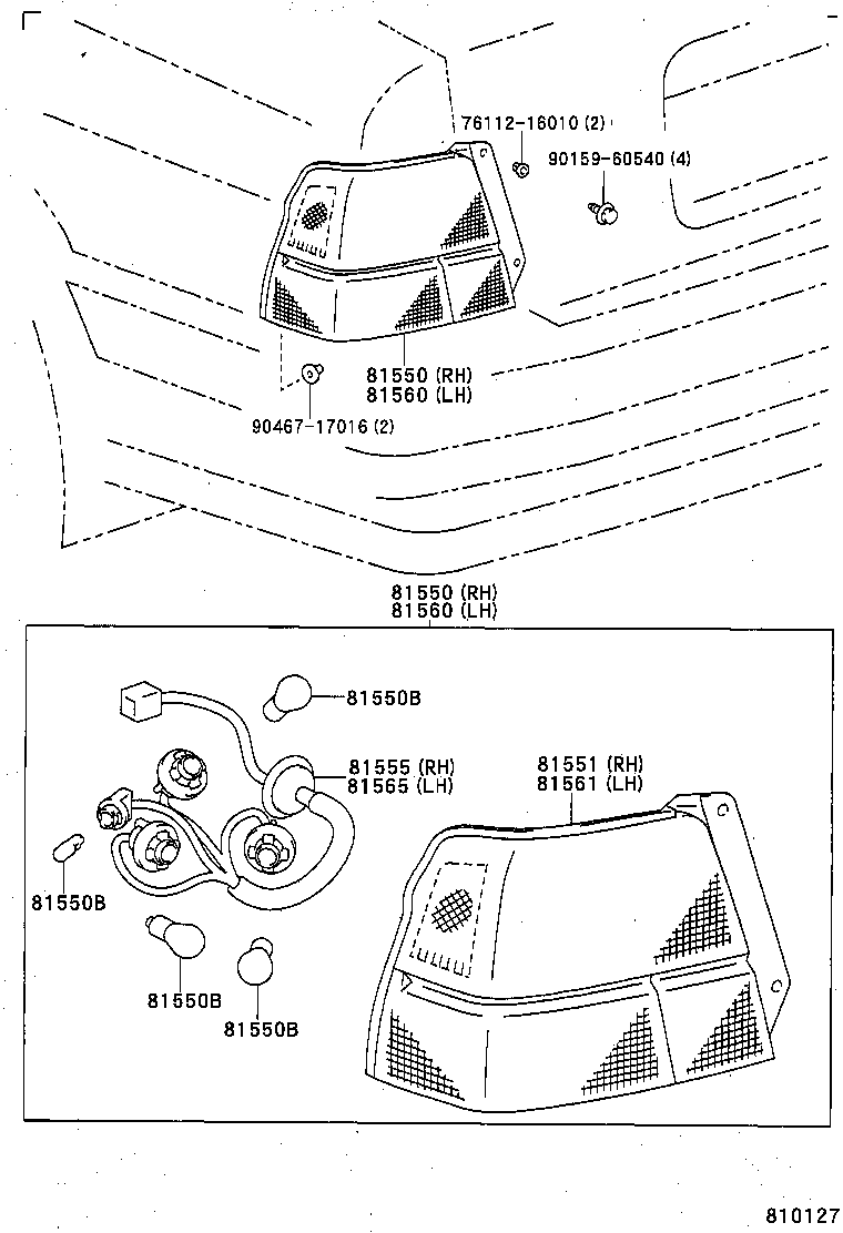 81561-16630 LENS, REAR COMBINATION LAMP, LH product image