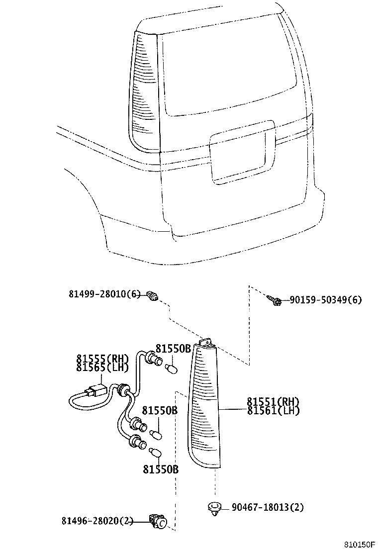 81561-28210 LENS, REAR COMBINATION LAMP, LH product image