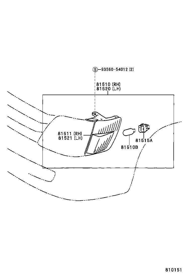 81510-28190 LAMP ASSY, FRONT TURN SIGNAL, RH product image