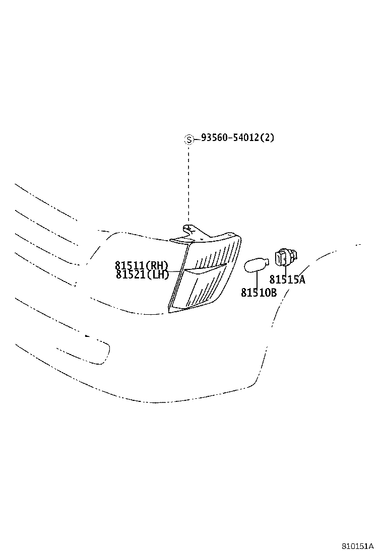 81521-28220 LENS, FRONT TURN SIGNAL LAMP, LH product image
