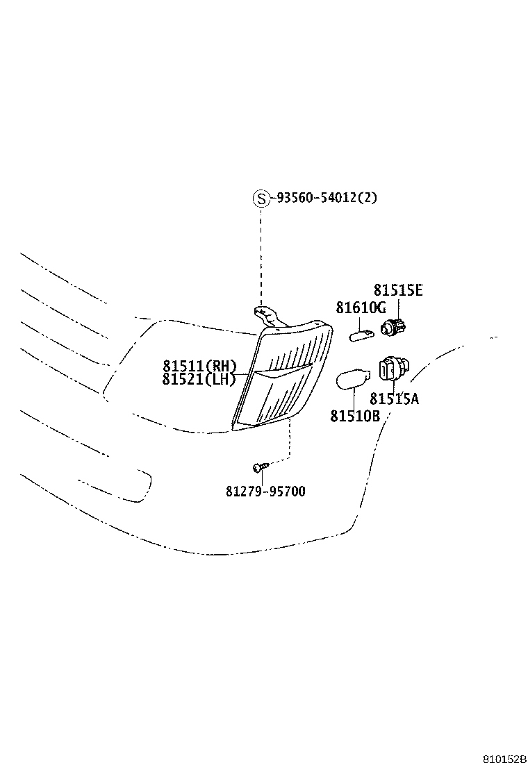 81521-28220 LENS, FRONT TURN SIGNAL LAMP, LH product image