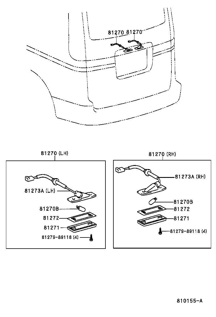 81270-28040 LAMP ASSY, LICENSE PLATE product image
