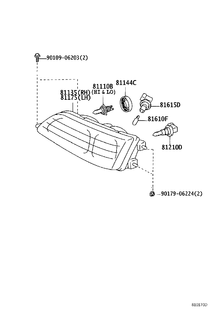 81130-22700 UNIT ASSY, HEADLAMP, RH product image