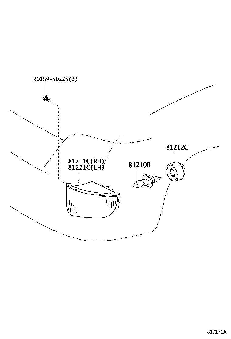 81211-22080 LAMP UNIT, FOG LAMP, RH product image