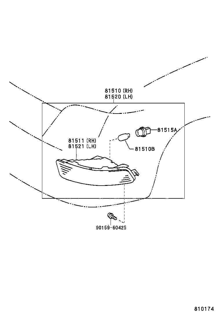 81510-22460 LAMP ASSY, FRONT TURN SIGNAL, RH product image