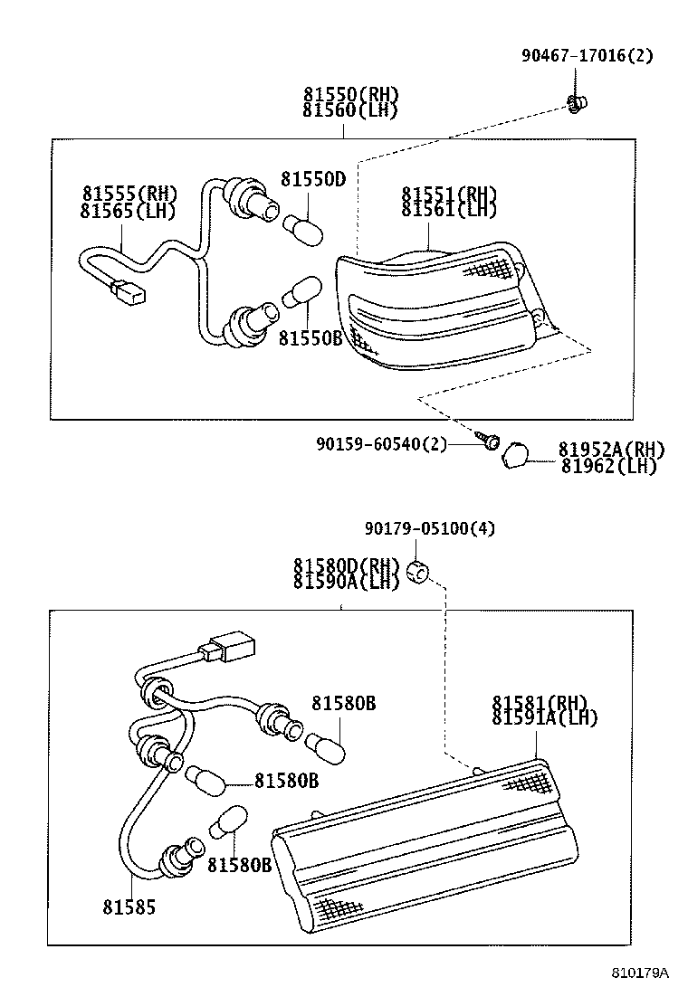 81580-22040 LAMP ASSY, REAR, RH product image