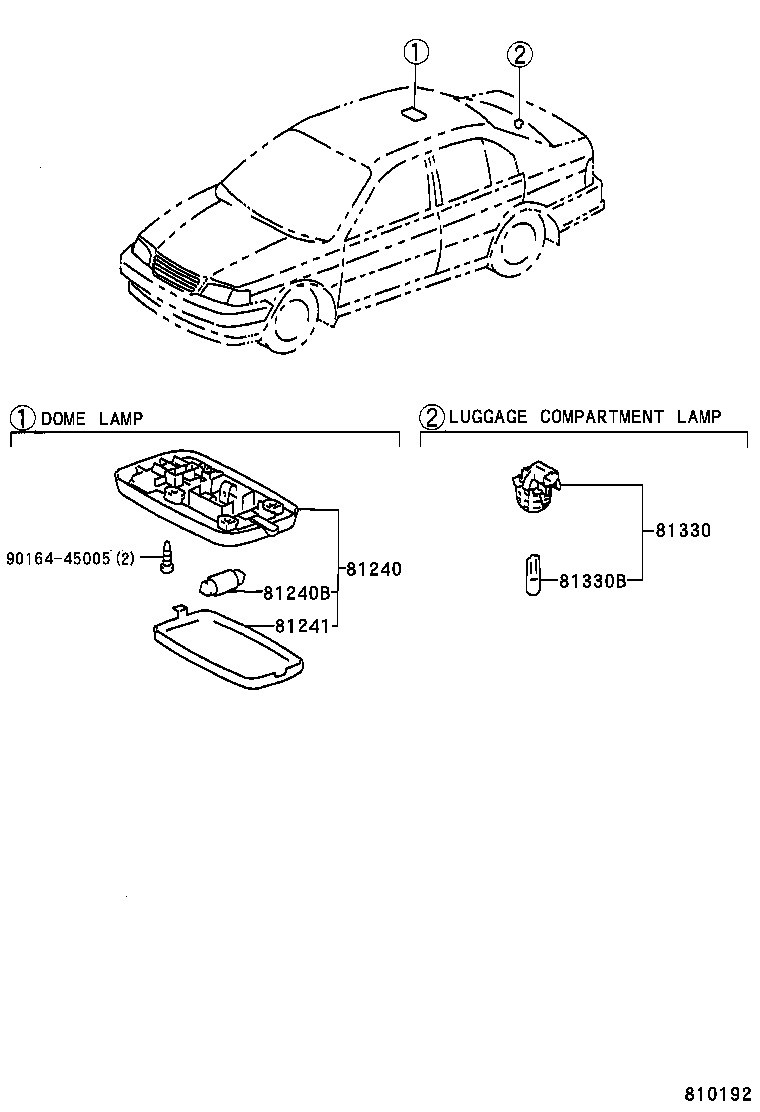 90080-81058 BULB, LUGGAGE COMPARTMENT LAMP product image