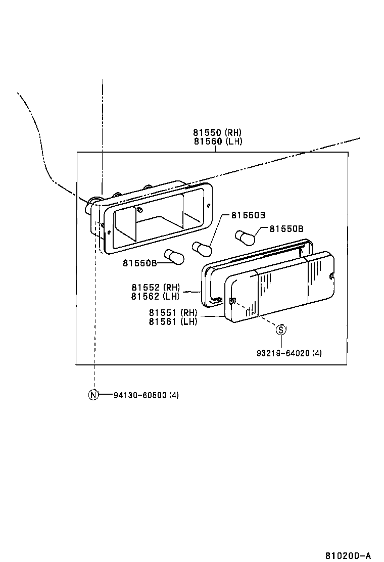 81550-0B040 LAMP ASSY, REAR COMBINATION, RH product image